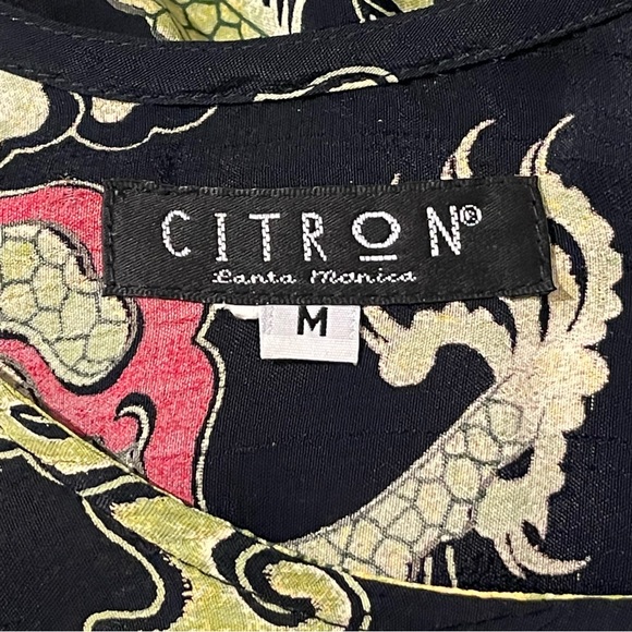 Citron Santa Monica Japanese Dragon Print Dress size medium - Picture 6 of 6